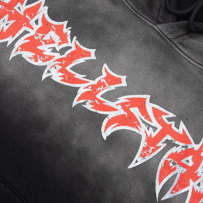 Stars Shine Graffiti Hoodie Black Red