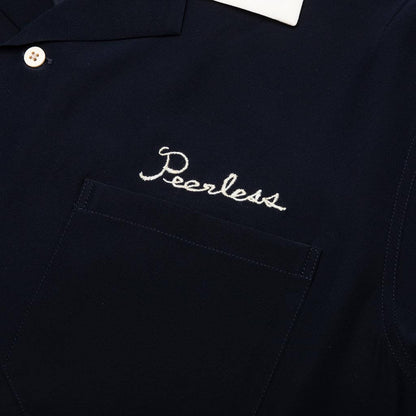 Hacking Short Sleeve Silk Navy
