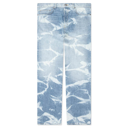 Patterned Bleach Baggy Jeans Light Wash