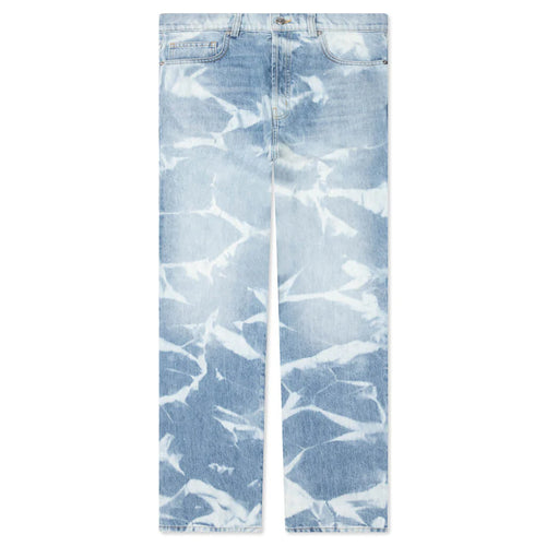 Patterned Bleach Baggy Jeans Light Wash