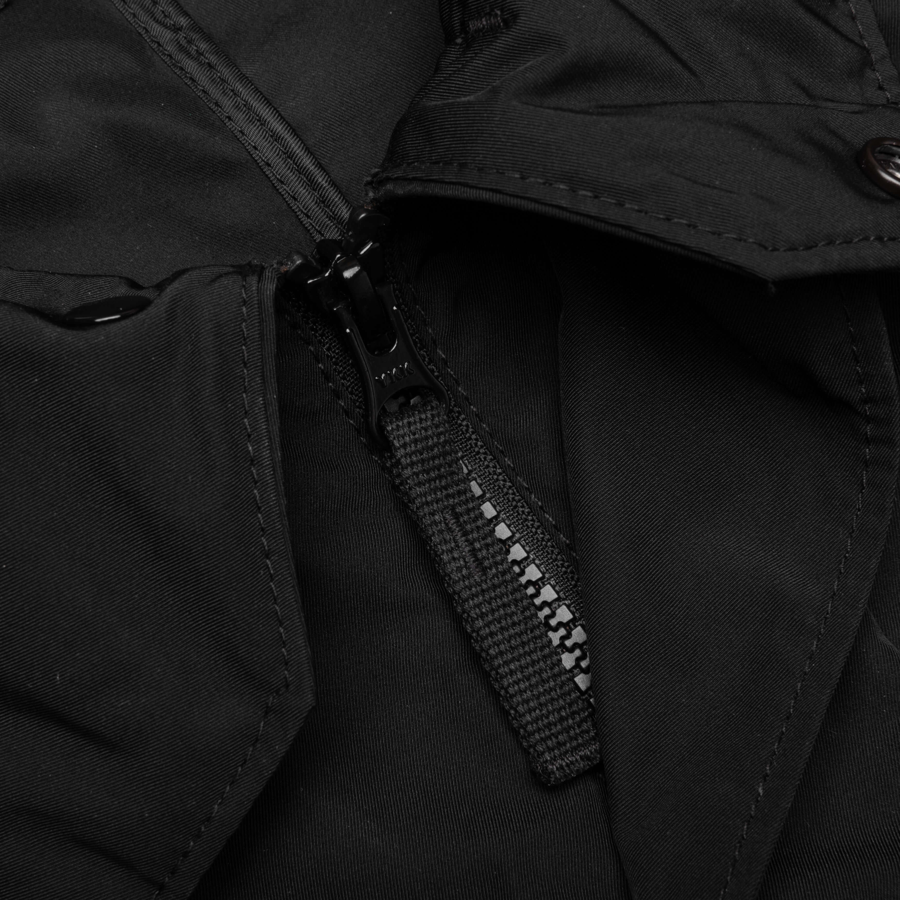 Micro Twill Hooded Jacket Black