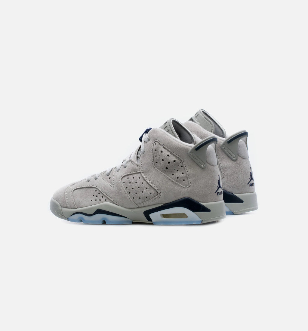Air Jordan 6 Retro Georgetown Grade School Lifestyle Shoe Grey Navy Blue Free Shipping