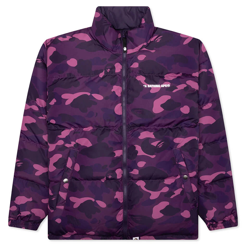 Color Camo Reversible Down Jacket Purple