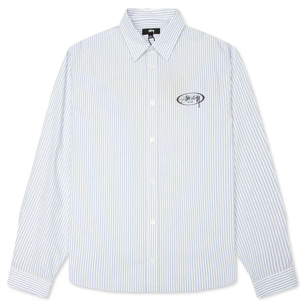 Standard L S Shirt Logo Blue Stripe