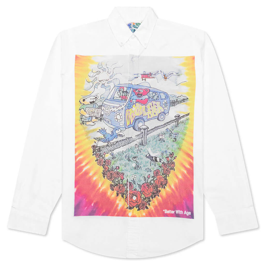 Road Trip Button Down Shirt White