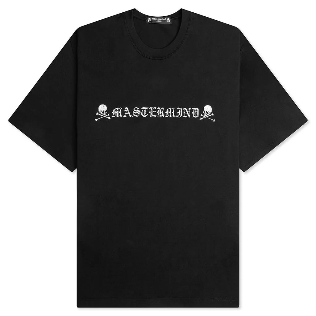 Boxy Logo Knit T Shirt Black