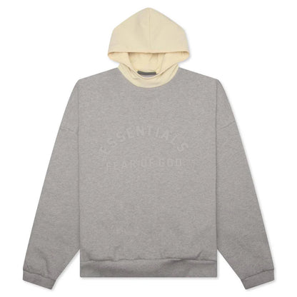 Nylon Fleece Hoodie Dark Heather Oatmeal Garden Yellow