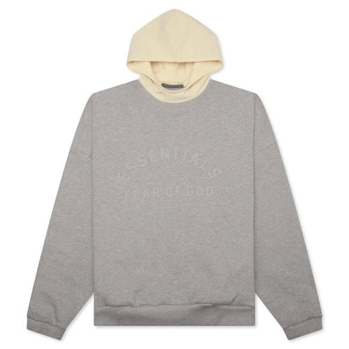 Nylon Fleece Hoodie Dark Heather Oatmeal Garden Yellow