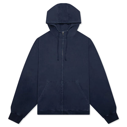 Zip Up Sweat Hoodie Vintage Blue