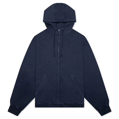 Zip Up Sweat Hoodie Vintage Blue