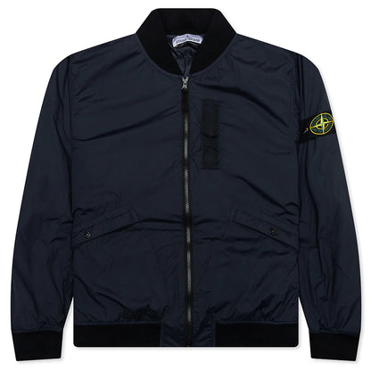 Skin Touch Nylon Bomber Jacket Navy Blue