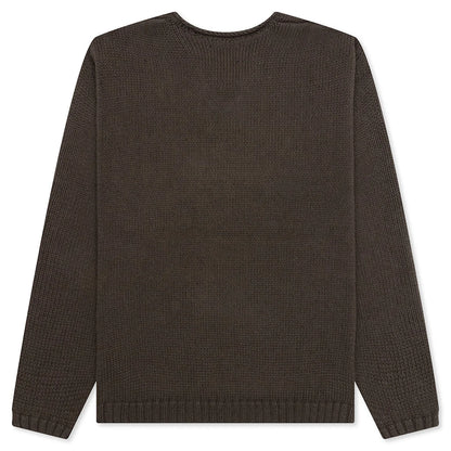 Roll V Neck Logo Sweater Brown