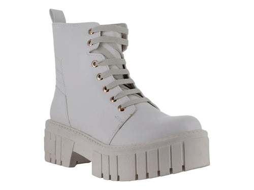 Botines Combat Punto Moda Gris Claro para Mujer