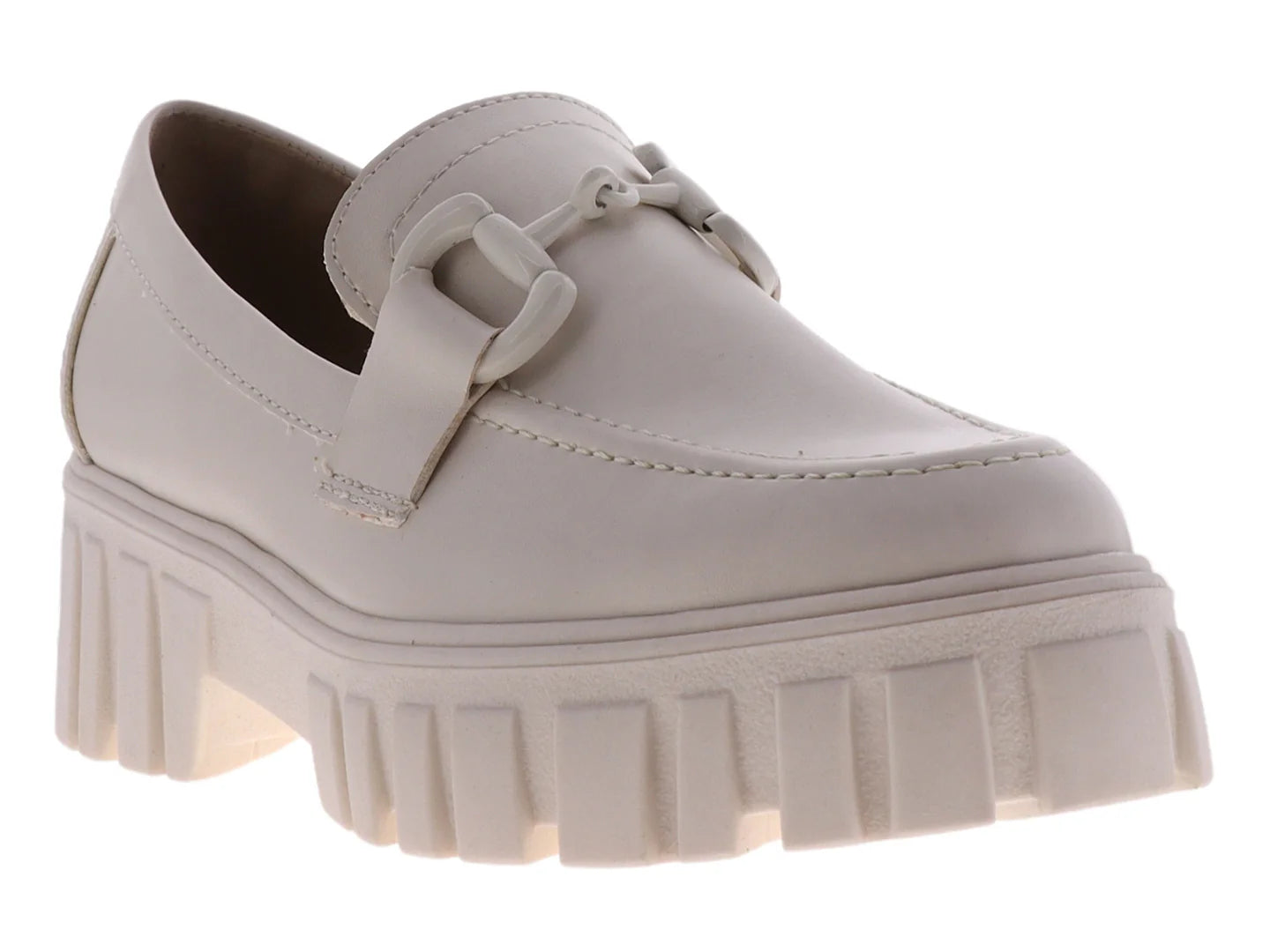 Zapatos Loafers Senties Color Latte para Mujer
