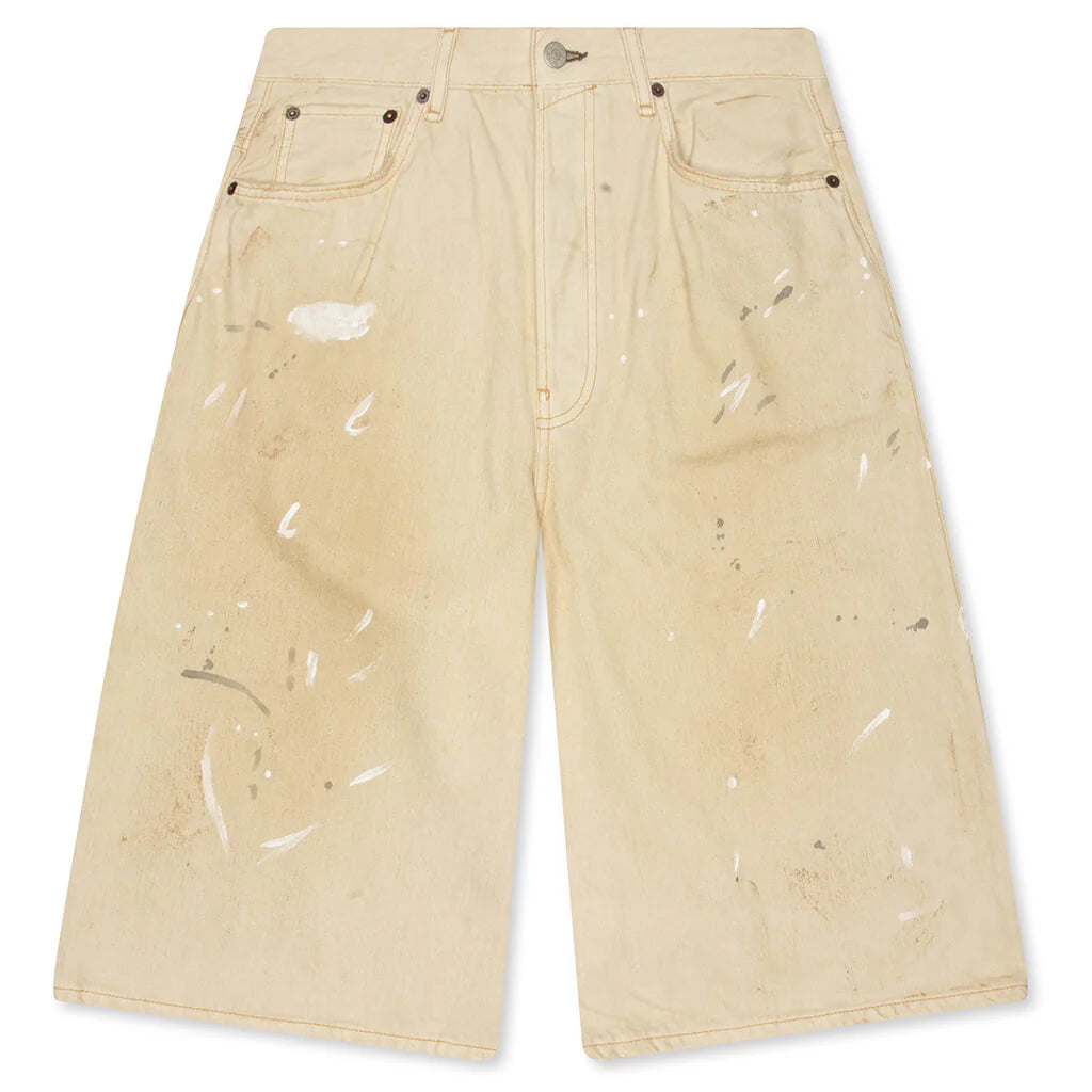 Distressed Denim Shorts White