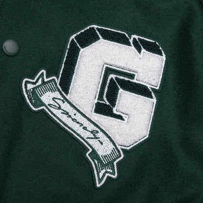 College Varsity Wool Jacket Dark Green