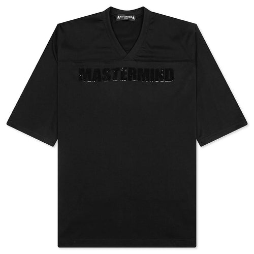 Football V Neck Jersey T Shirt Black