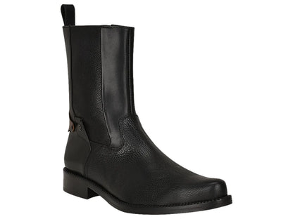 Botas Cuadra de Piel de Venado Negro para Hombre