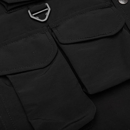 Multi Pocket Zipped Down Vest Black