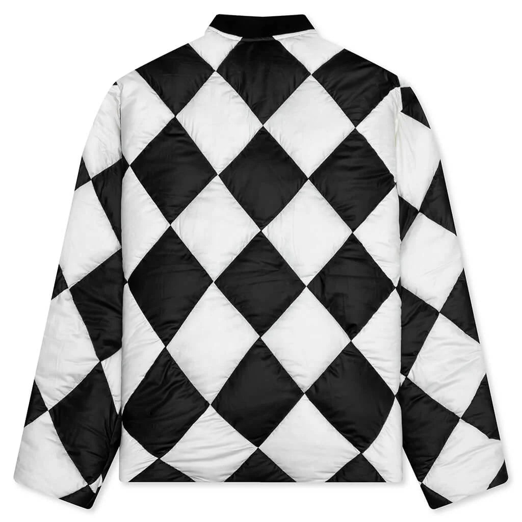 Checker Down Jacket White