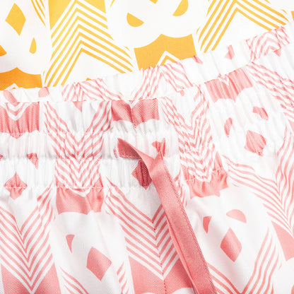 Unisex Silk Shorts With Drawstrings Heart Monogram Gradient