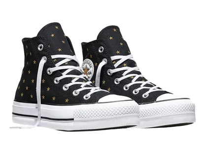 Tenis Converse CTAS Lift Platform Estrellas Negro para Mujer
