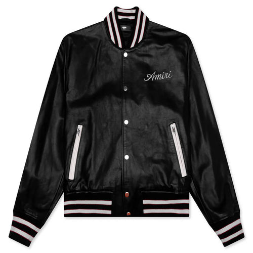Club Amiri Leather Varsity Black
