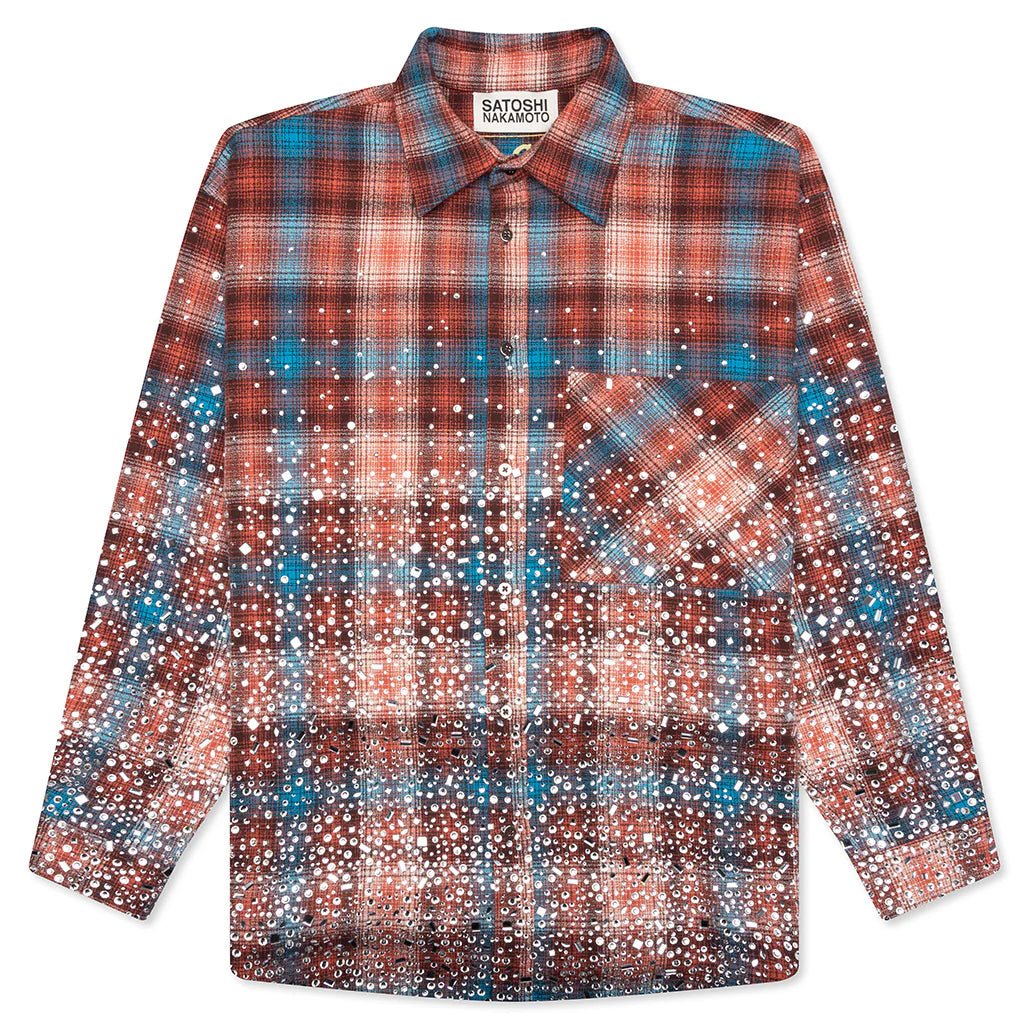 Other Scenes Shattered Glass Flannel Red Blue