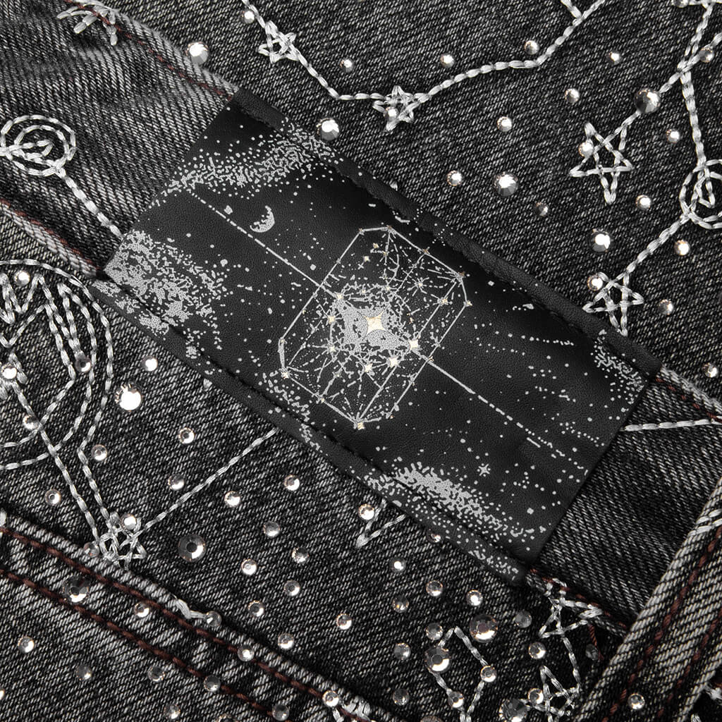 20K Zodiac Diamond Denim Pants Black