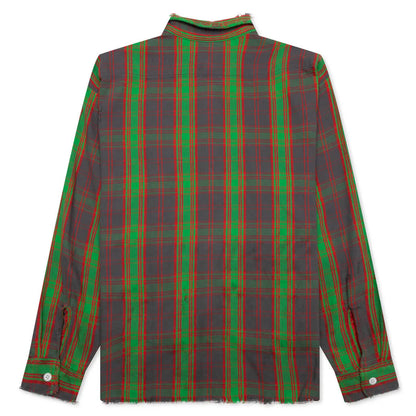 Check Varsity Jacket Green