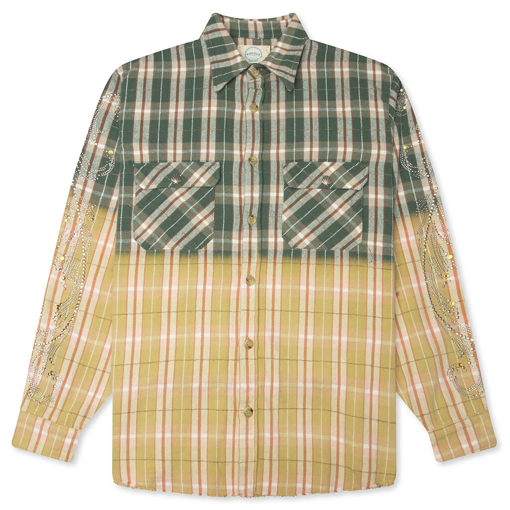 Crystal Flannel Shirt Green Yellow