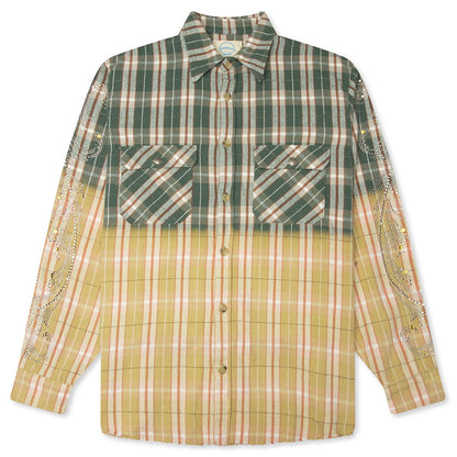 Crystal Flannel Shirt Green Yellow