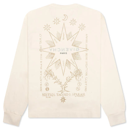 Boxy Fit Tarot Long Sleeve T Shirt Ivory