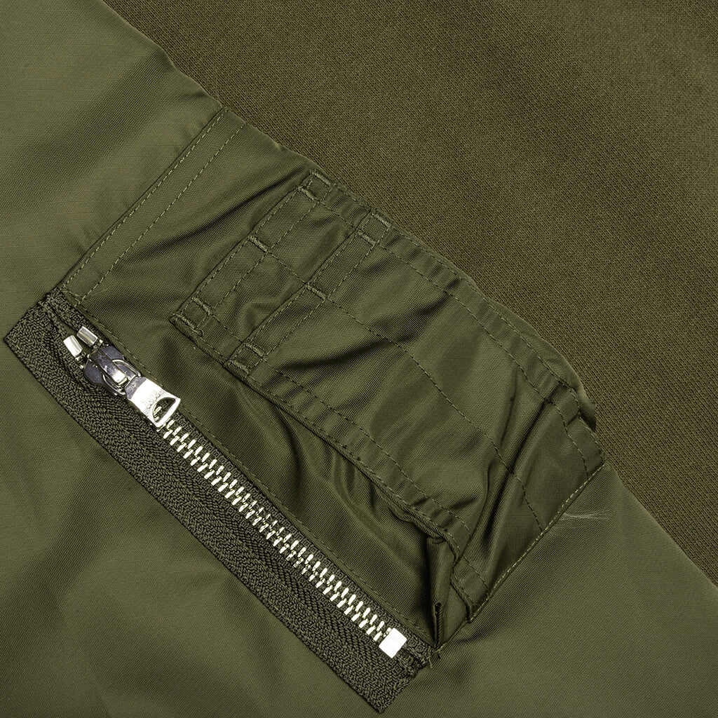 Military Shark Relaxed Fit Full Zip Hoodie Olive Drab