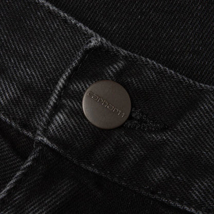 Double Knee Short Black Stone Washed