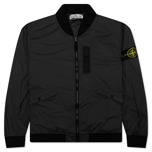 Skin Touch Nylon Bomber Jacket Charcoal