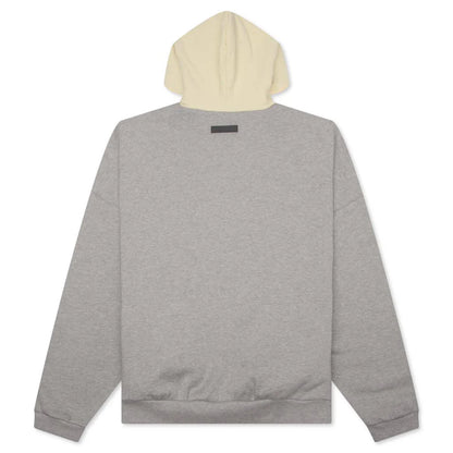 Nylon Fleece Hoodie Dark Heather Oatmeal Garden Yellow