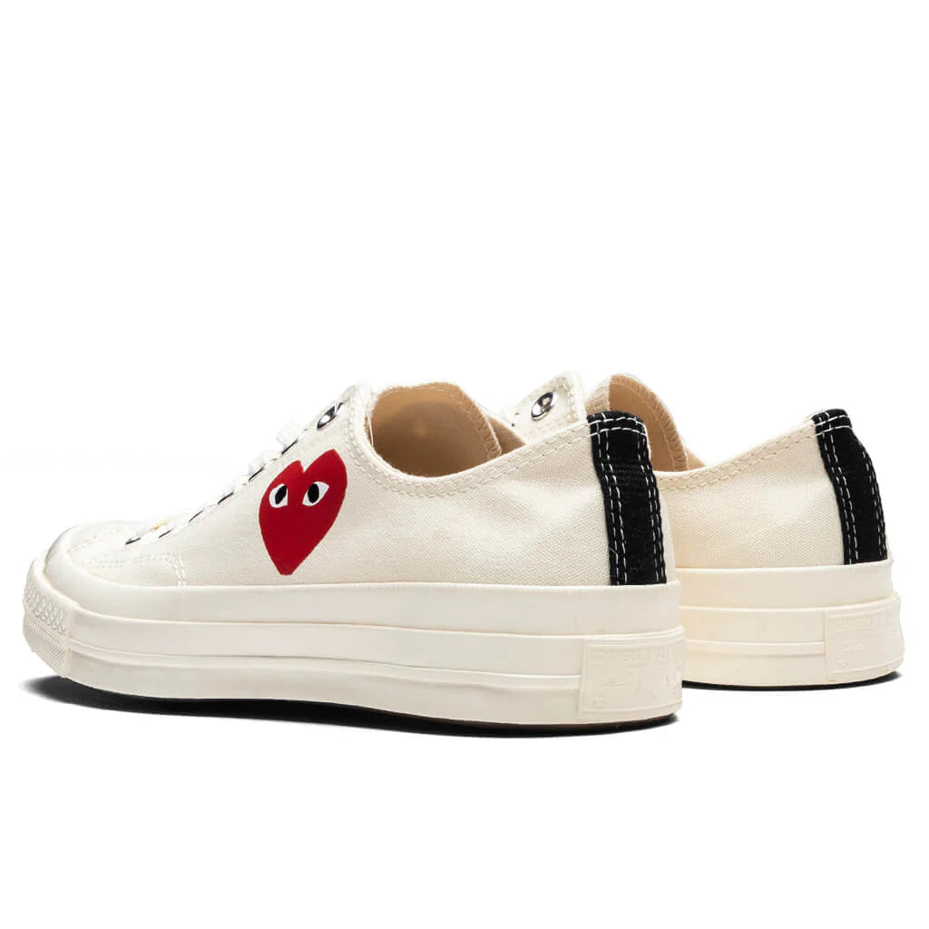 Converse x Comme Des Garcons PLAY All Star Chuck 70 Ox Small Red Heart White