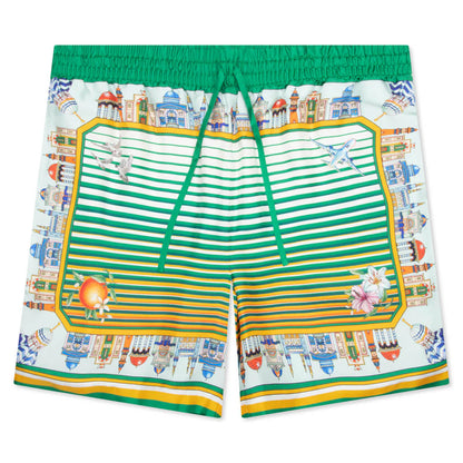 Cityscape Silk Twill Shorts Multi