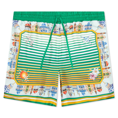 Cityscape Silk Twill Shorts Multi