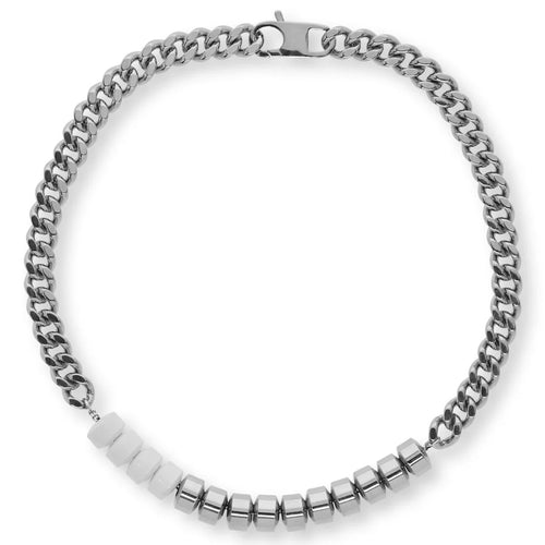 Merge Candy Charm Necklace Silver White