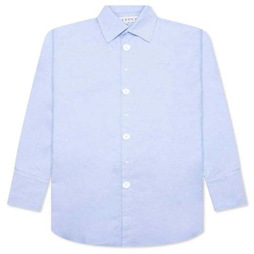Enamel Button Oversized Shirt Light Blue