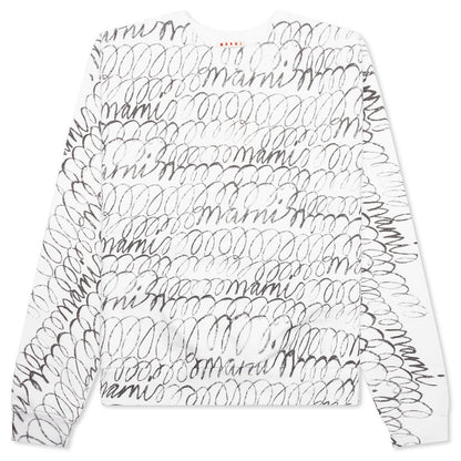 Scribble Printed Sweatshirt Natural White