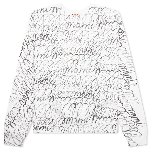 Scribble Printed Sweatshirt Natural White