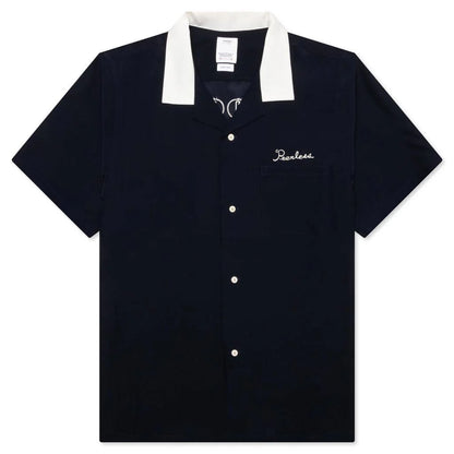 Hacking Short Sleeve Silk Navy