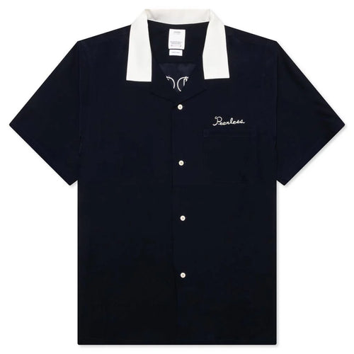Hacking Short Sleeve Silk Navy