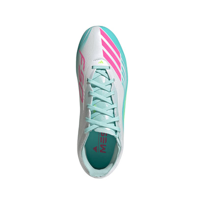 adidas F50 Messi Elite FG Firm Ground Youth Soccer Cleats White Pink Aqua