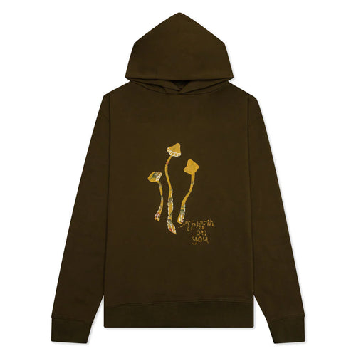 Mushroom Long Sleeved Hooded Sweatshirt Military Olive