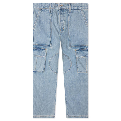 Denim Logo Cargo Pants Light Wash