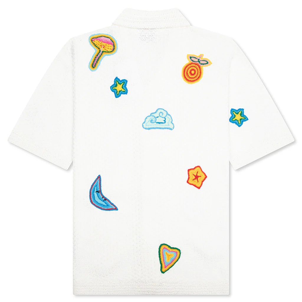 Crochet Shirt With Patches White